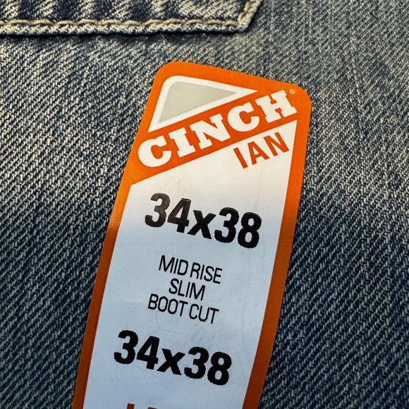 NEW Cinch Ian Slim Bootcut Jeans Men's 34X38 Indigo Landman Yellowstone Cowboy - Picture 4 of 10